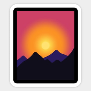 Sunset mountains Sticker